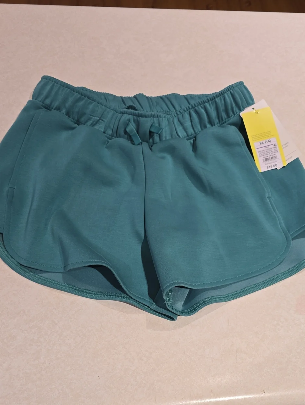 All In Motion Girls Teal Airy Sleek Shorts Size XL NWT